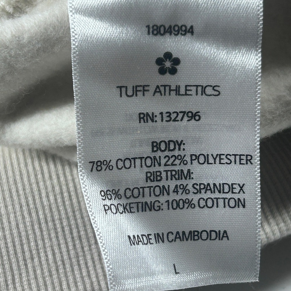 Tuff Athletics Matte Pearl Crewneck Sweatshirt Oversized Comfort Size Large NEW - Picture 8 of 9